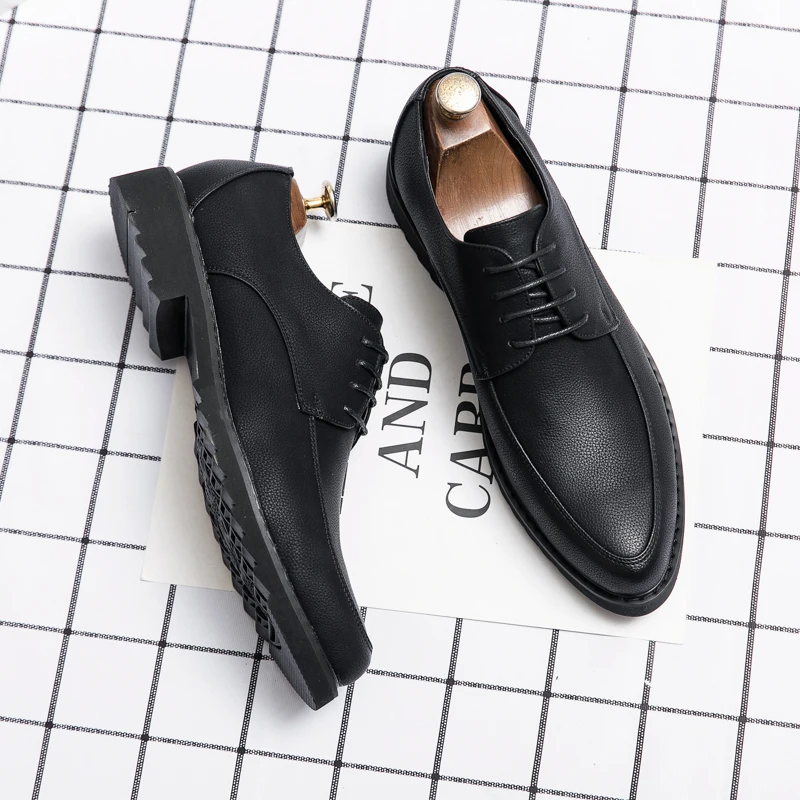 

NEW Man Shoes Zapatillas De Deporte Genuine Leather Man Black Lace Up Business Dress Shoes Four Season Outdoor Walking Shoes %