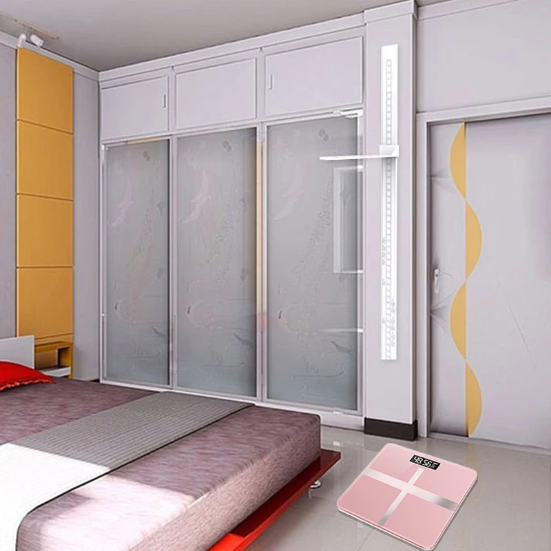 Напольные электронные весы для ванной комнаты стеклянные умные с аккумулятором