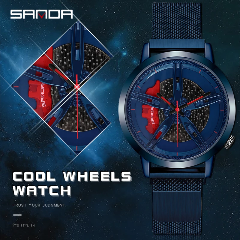 

2020 SANDA Mens Fashion Classic Watches Luxury Men Business Casual Quartz Watch Mesh Belt Hands Clock relogio masculino