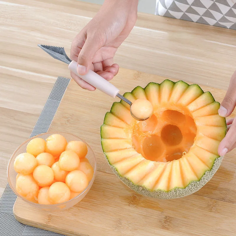 2 в 1 нож из нержавеющей стали для резьбы по фруктам |