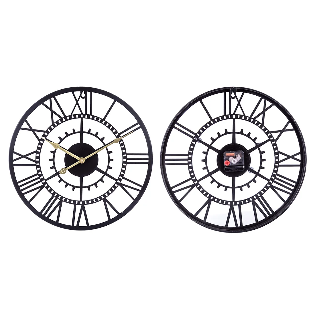 16 дюймовые 40 см железные пустые зубчатые бесшумные настенные часы современные