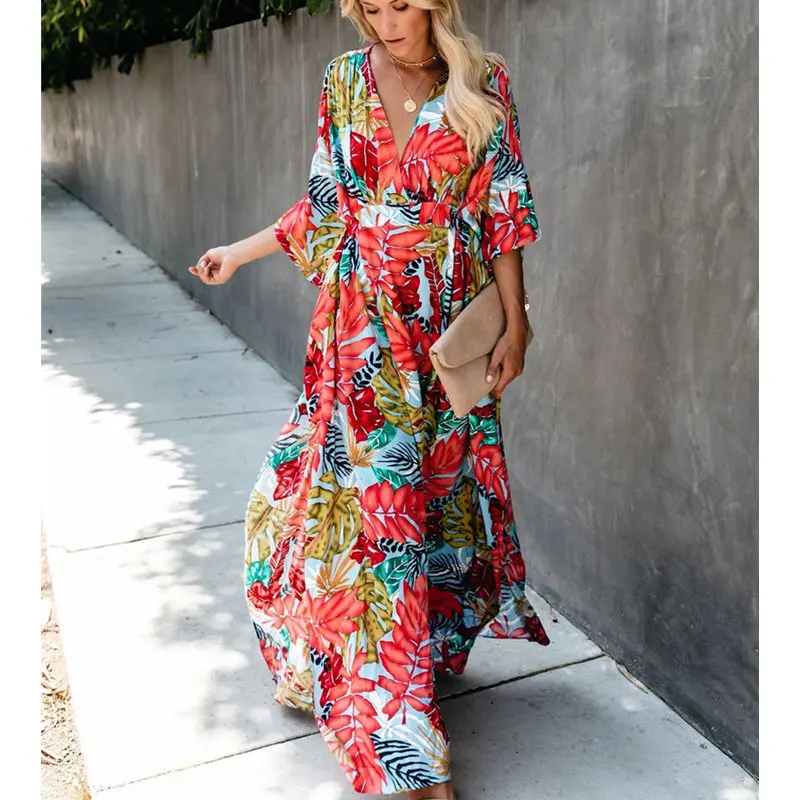 2019 богемное пляжное платье женский купальник Пляжная накидка кафтан туника