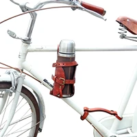 tourbon bike motorcycle cup coffee beer holder genuine leather pouch bottle water carrier frame tube case accessories