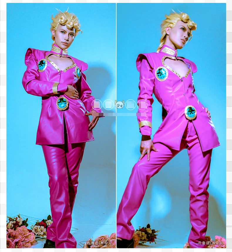 Аниме! Косплей костюм Джоджо Необычные приключения: женский день Джованны на