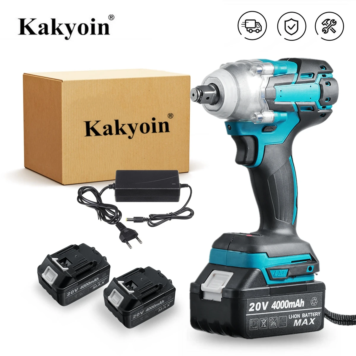 Brushless Electric Impact Wrench 520N.m Rechargeable 1/2 Socket Cordless Wrench Screwdriver Power Tools for 18V Makita Battery