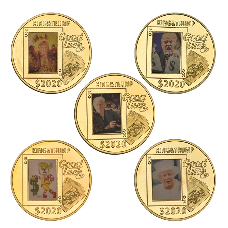 WR US Дональд Трамп 2020 позолоченные Коллекционные монеты с держателем фишки для