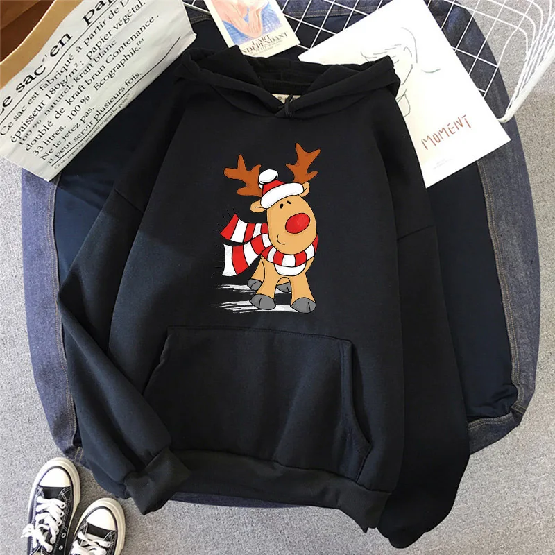 

Женская толстовка с длинным рукавом и рождественским принтом, зимние толстовки, повседневные свитшоты, Модный Графический осенний пуловер ...