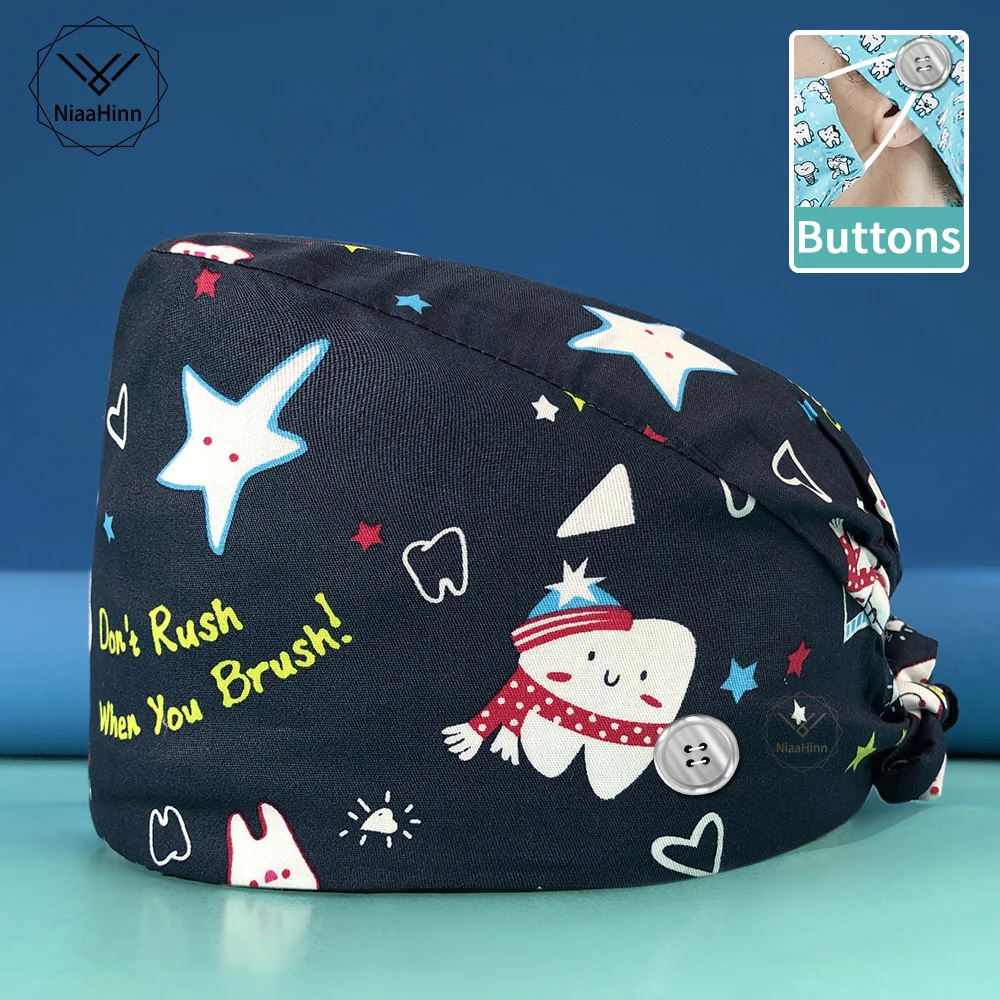 

Cartoon Printing Animal Pattern Work Cap 17print Clean Scrub Dustproof Work Care Cap Hot Sale Cappuccio Chiruchico
