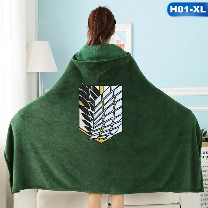 

Attack On Titan Blanket Cloak Shingeki No Kyojin Survey Corps Cloak Cape Flannel Cosplay Hoodie