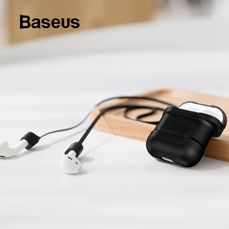 Силиконовый защитный чехол Baseus для Airpods с магнитной веревкой против потери, защитный комплект с подзарядкой для Airpods Air Pod