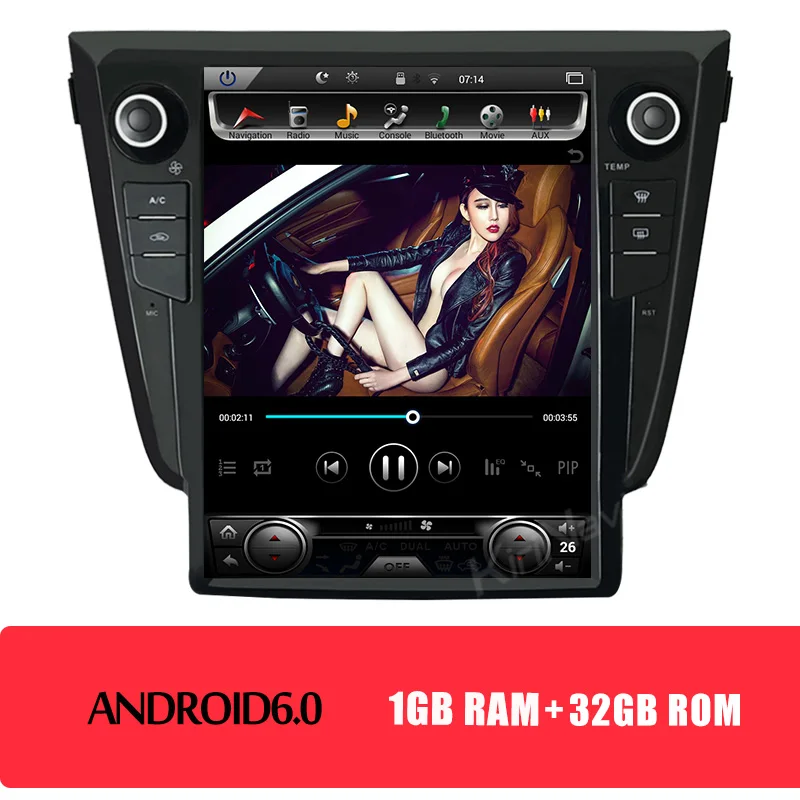 KiriNavi Telsa стиль вертикальный экран 1 Din Android 8,1 12," автомобильный DVD Радио для Nissan Qashqai X trail авто gps навигация wifi - Цвет: Android Car Radio