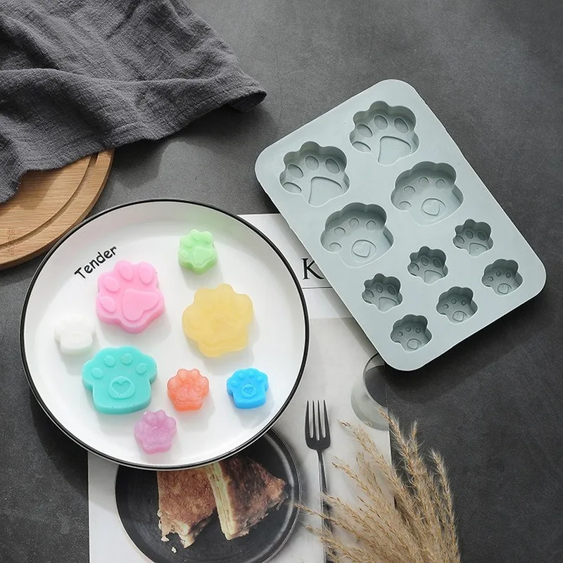 Отпечаток лапки щенка силиконовая форма для торта 10 даже Кошачий коготь мыло