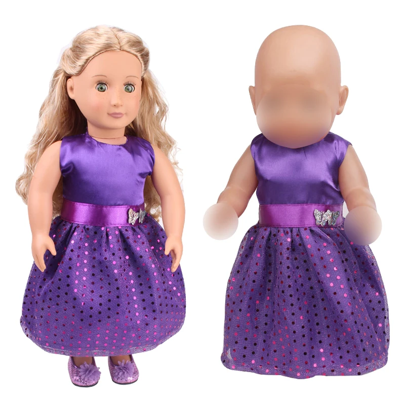 

Модное фиолетовое вечернее платье принцессы Детские игрушки юбка подходит для 43 см куклы новорожденного, 42 см аксессуары для куклы Nenuco