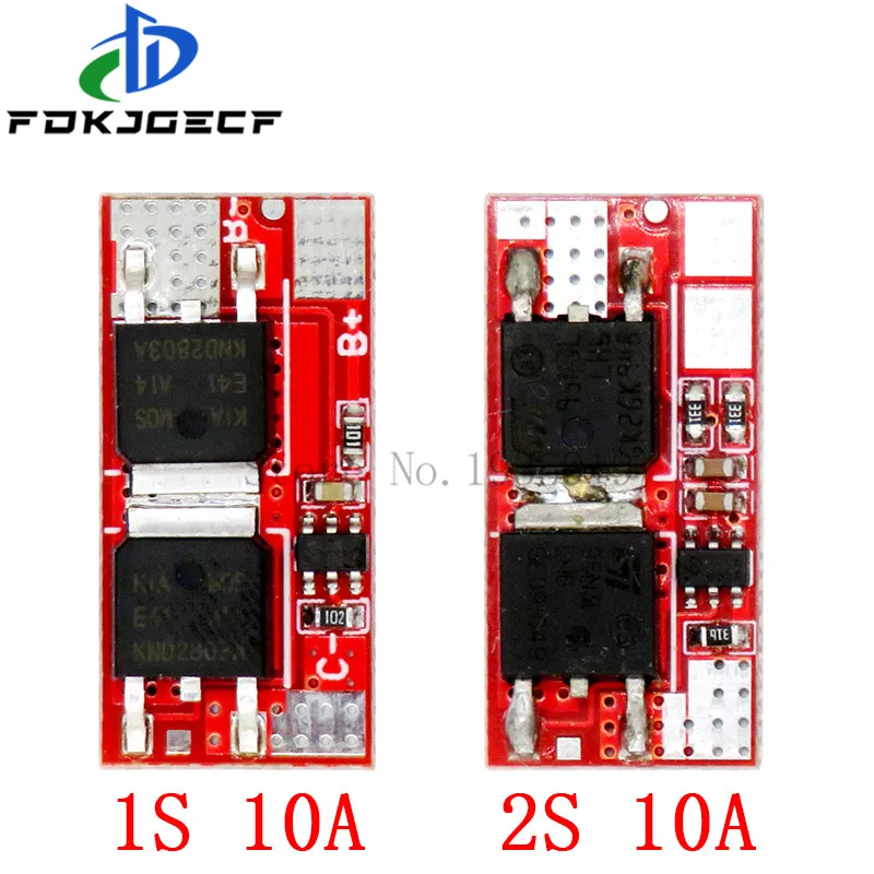 10A 1S 2S 4.2V PCB PCM BMS Charger Charging Module 18650 Li-ion Lipo 1S 2S BMS Lithium Battery Protection Circuit Board