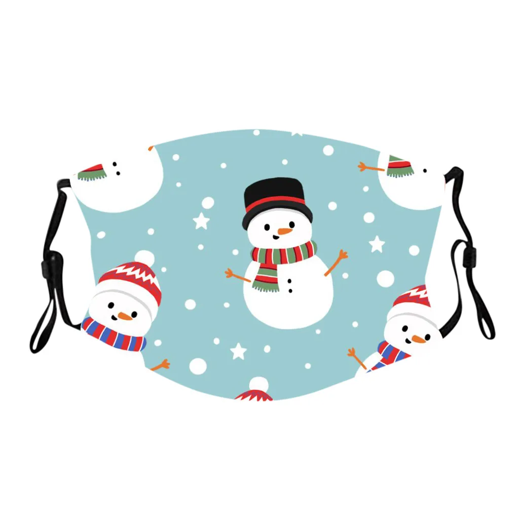 1 шт. Рождественская детская маска многоразовая моющаяся хлопковая Вечерние