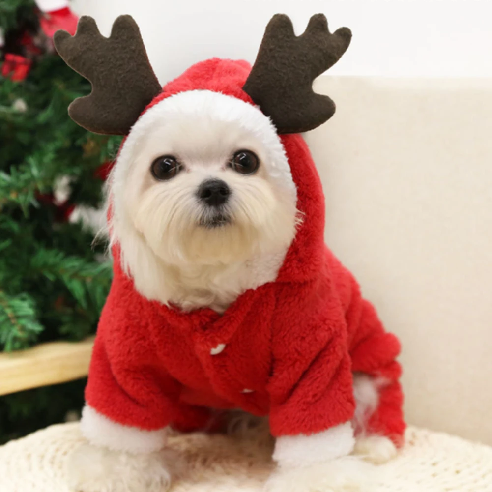 

Christmas Costume for Small Dog Cat Clothes Puppy Coat Four Legs Jacket Warm Thick Fleece Outfit Ropa Perro Dropship