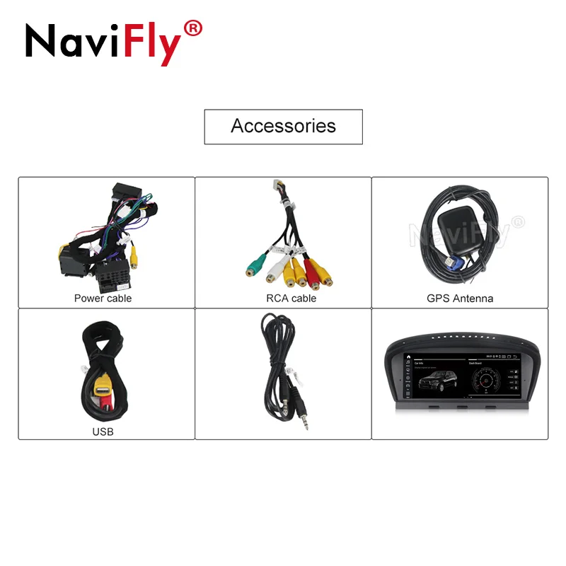 

NaviFly Snapdragon 625 API29 Android 10.0 car dvd player for BMW 5 Series E60 E61 E63 E64 /3 Series E90 E91 E92 MASK CCC CIC