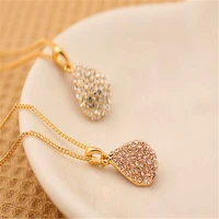 rhinestone pendant necklace gold color colorsilver color for lady women jewelry gift pendant chain