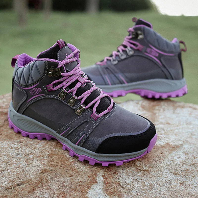 Women's Waterproof Suede Hiking Shoes Big Size Men Breathable Climbing Fleece Warm Winter Sneakers Sport Mountain | Спорт и