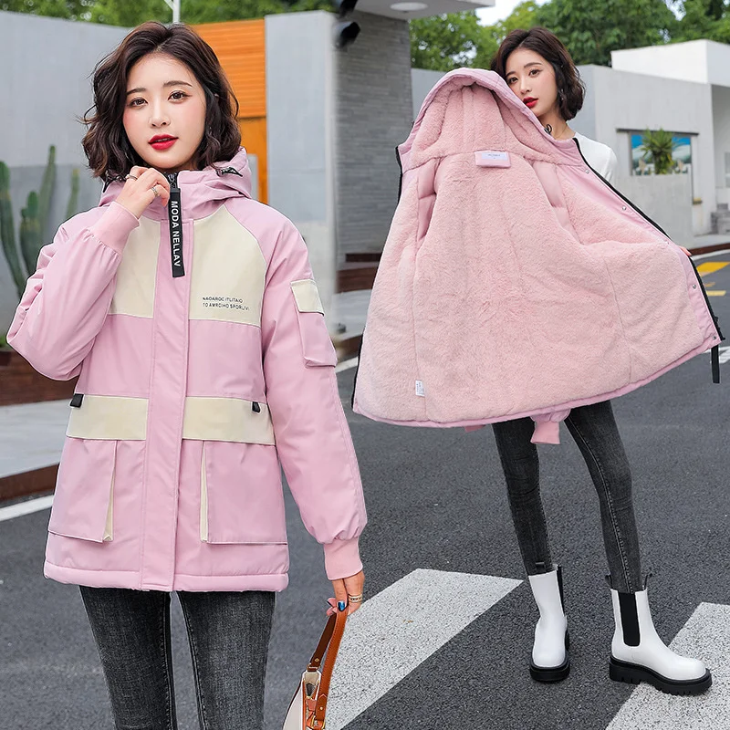 

Новинка 2021, утолщенное пальто pie, женское среднее и длинное зимнее пальто в Корейском стиле, теплая внутренняя подкладка, хлопковая подкладк...