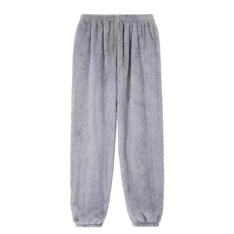 Fdfklak M-XXL Flannel Pajama Pants For Women New Thicken Warm Sleepwear Pant Loose Winter Ladie's Homewear Trousers Black White