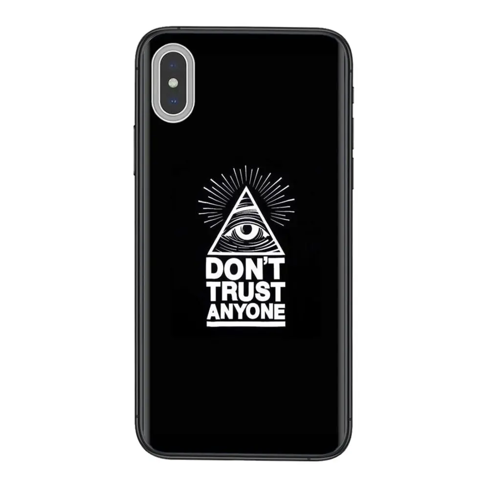 Мягкий черный чехол с треугольной пирамидой и надписью Don't Trust клевера в