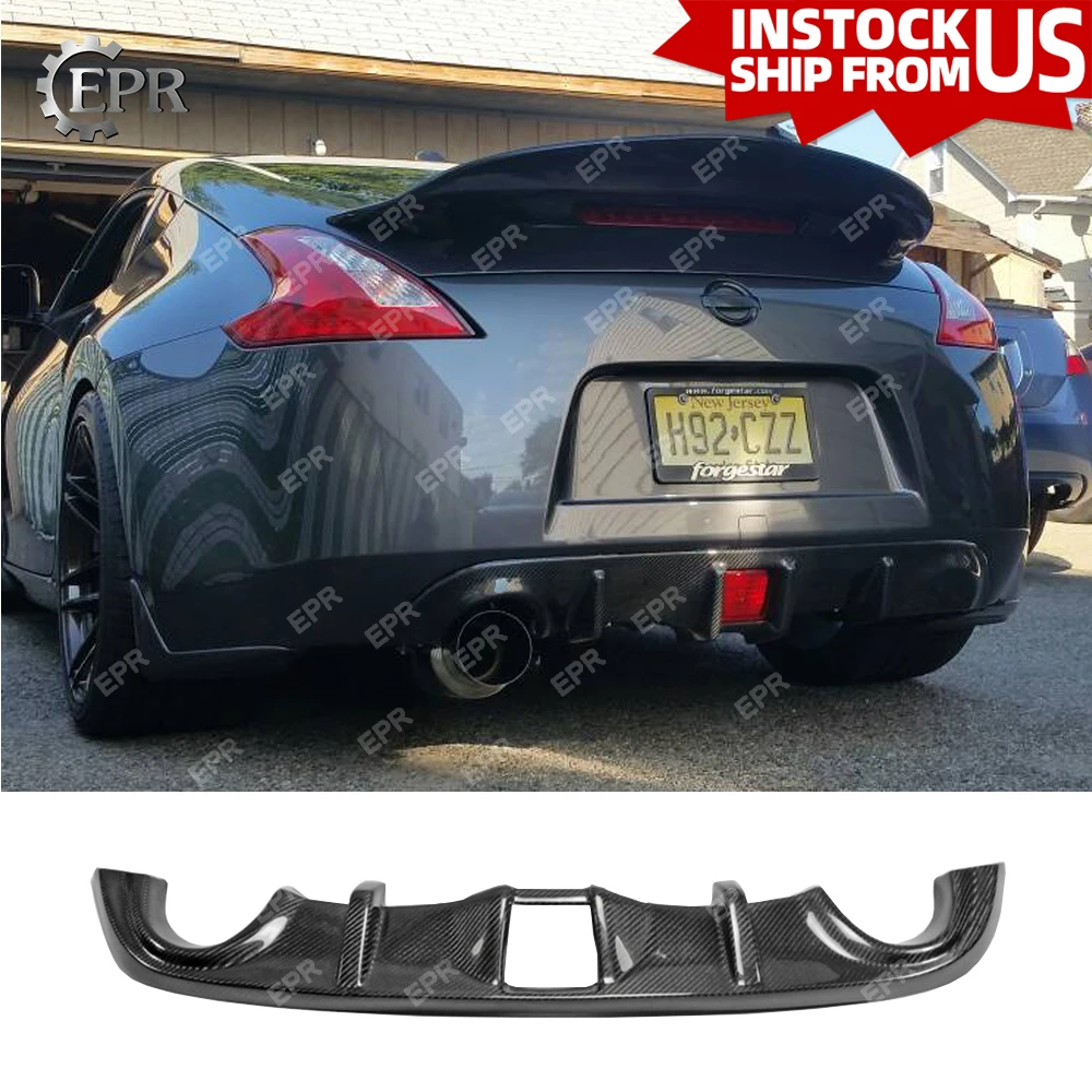 Для Nissan 370Z Z34 задний диффузор в автомобильные бамперы из углеродного волокна 09 года углеродного волокна задний бампер диффузор для 370Z Z34 тюнинг