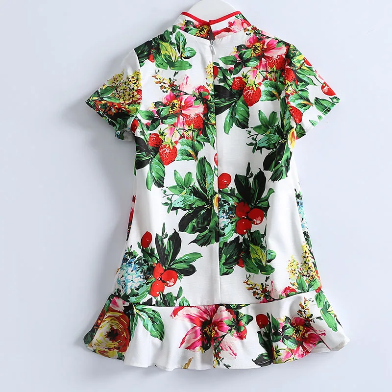 Beenira Cheongsam Dress 2020 European And American Brand Style Children Sleeveless Printed Princess For 4-14Y Girls | Детская одежда и