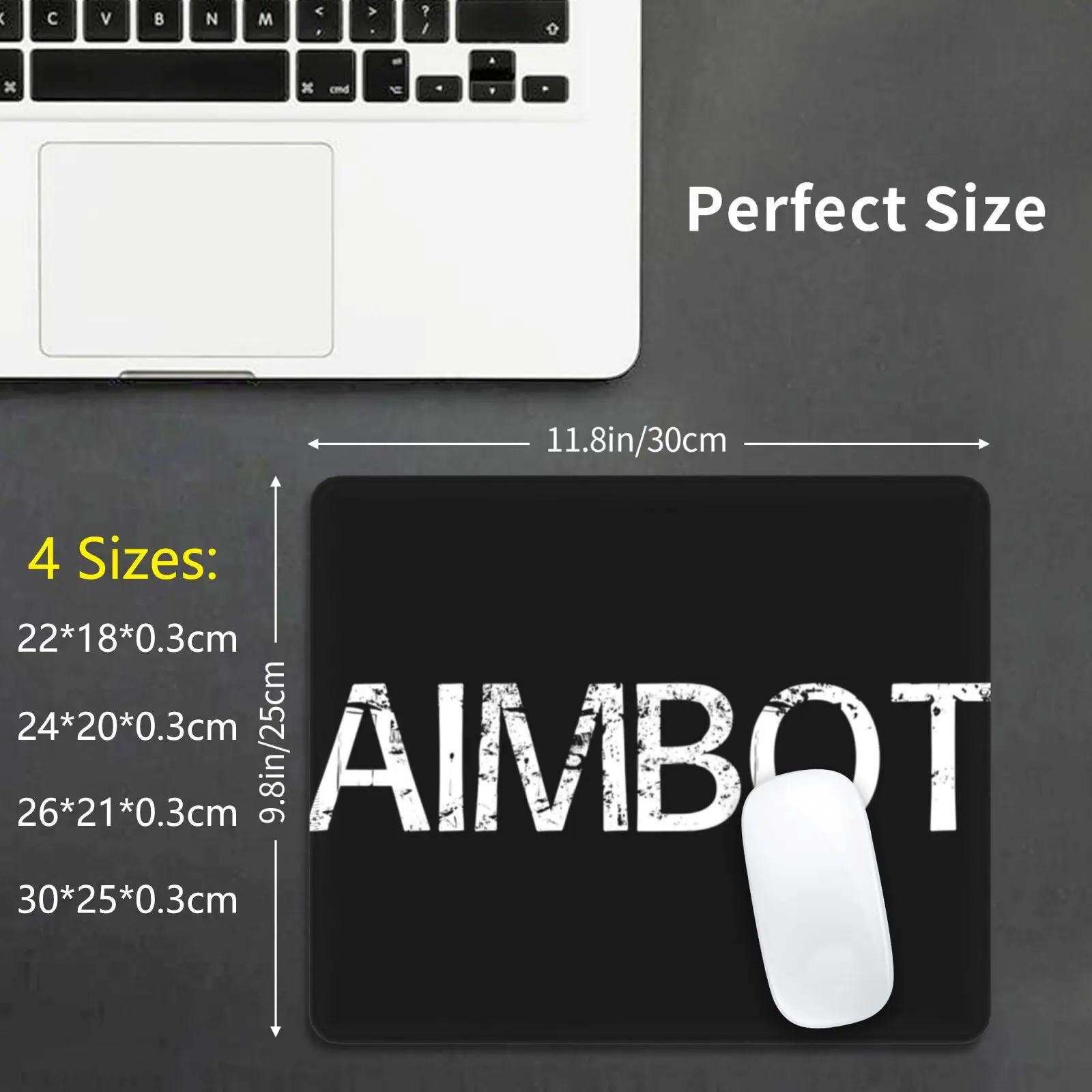 Коврик для мыши Aimbot с принтом сделай сам подушка черного белого и цвета эффектом