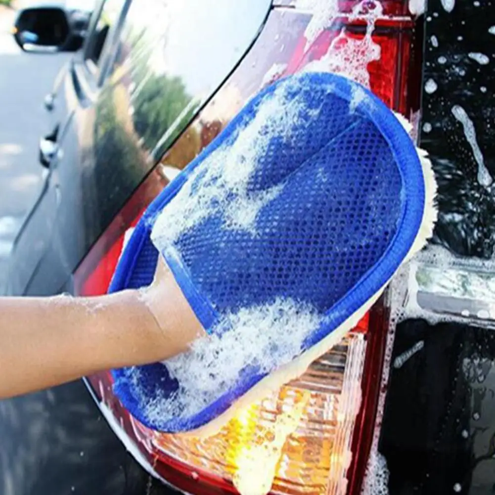 

Мягкая шерстяная перчатка для мытья автомобиля, уход за автомобилем и мотоциклом, чистящие щетки, товары, автомобильный инструмент, щетка д...