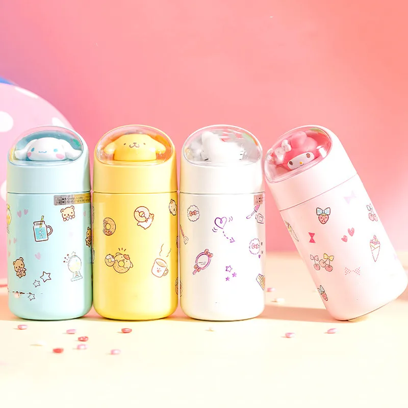 

Cartoon Water Bottle Children Baby Keep Warm Learning Drinking Cup 16Cm With Plastic Rope 280ml