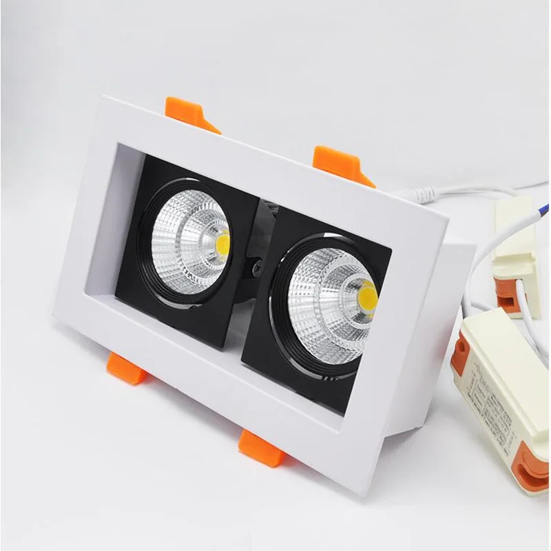Квадратные затемняемые встраиваемые COB светодиодные светильники 7 Вт 10 AC85 ~ 265 В