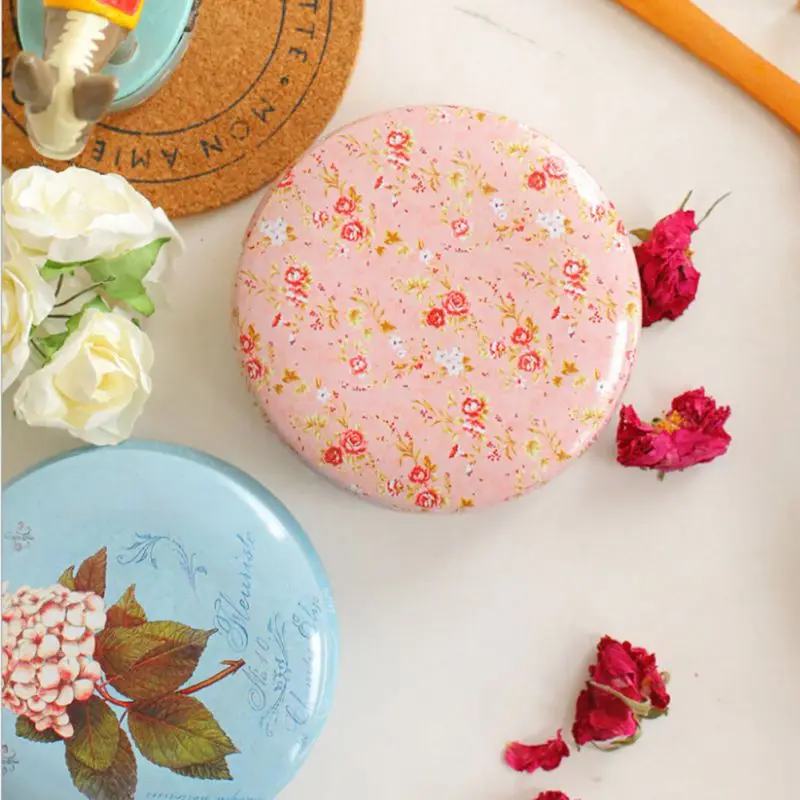 Коробка для мелочей в форме цветка портативная жестяная коробка мелочи кофе чая Z