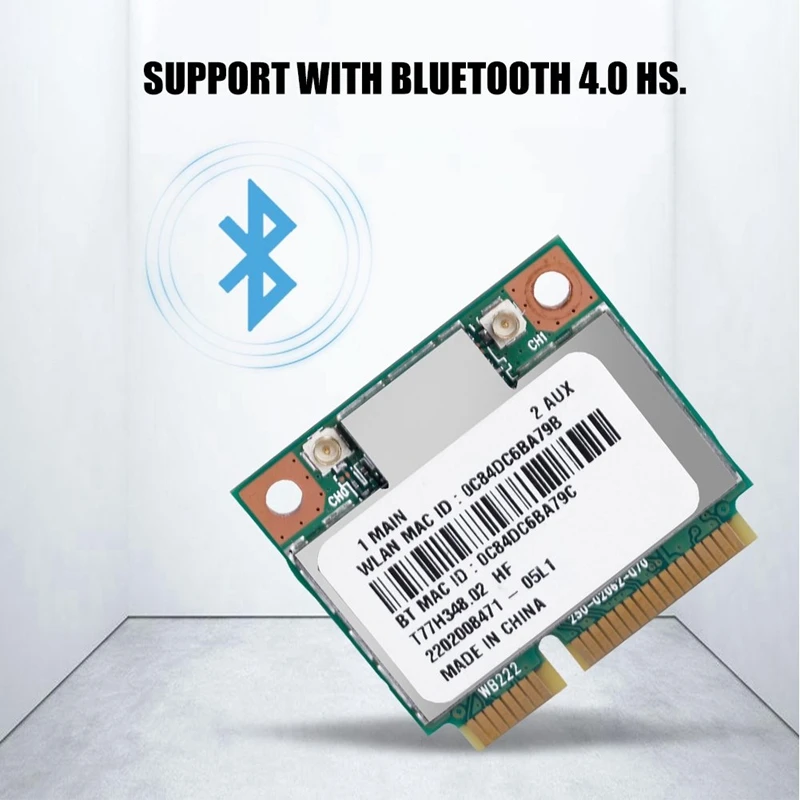 AR5B22 300 Мбит/с WiFi карта 2 4G/5 ГГц Двухдиапазонная Bluetooth 4 0 Mini PCI E беспроводная