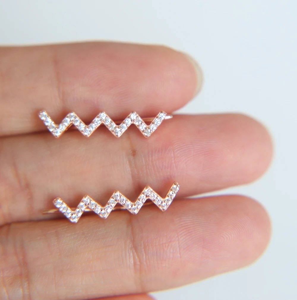 Женские серьги каффы из серебра 925 пробы 3 цвета|fashion stud earrings|stud earringsearrings for women |