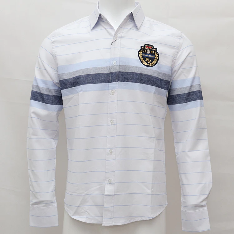 Мужская рубашка с вышивкой camisa masculina хлопковая длинным рукавом для