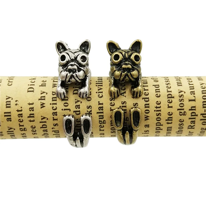 Прямая поставка винтажные кольца в виде животных милые французского быка и
