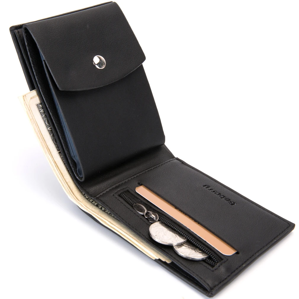 

Men Leather Card Cash Receipt Holder Organizer Bifold Wallet Purse Vintage Leather Wallet Purses Casual Mini Small Packet