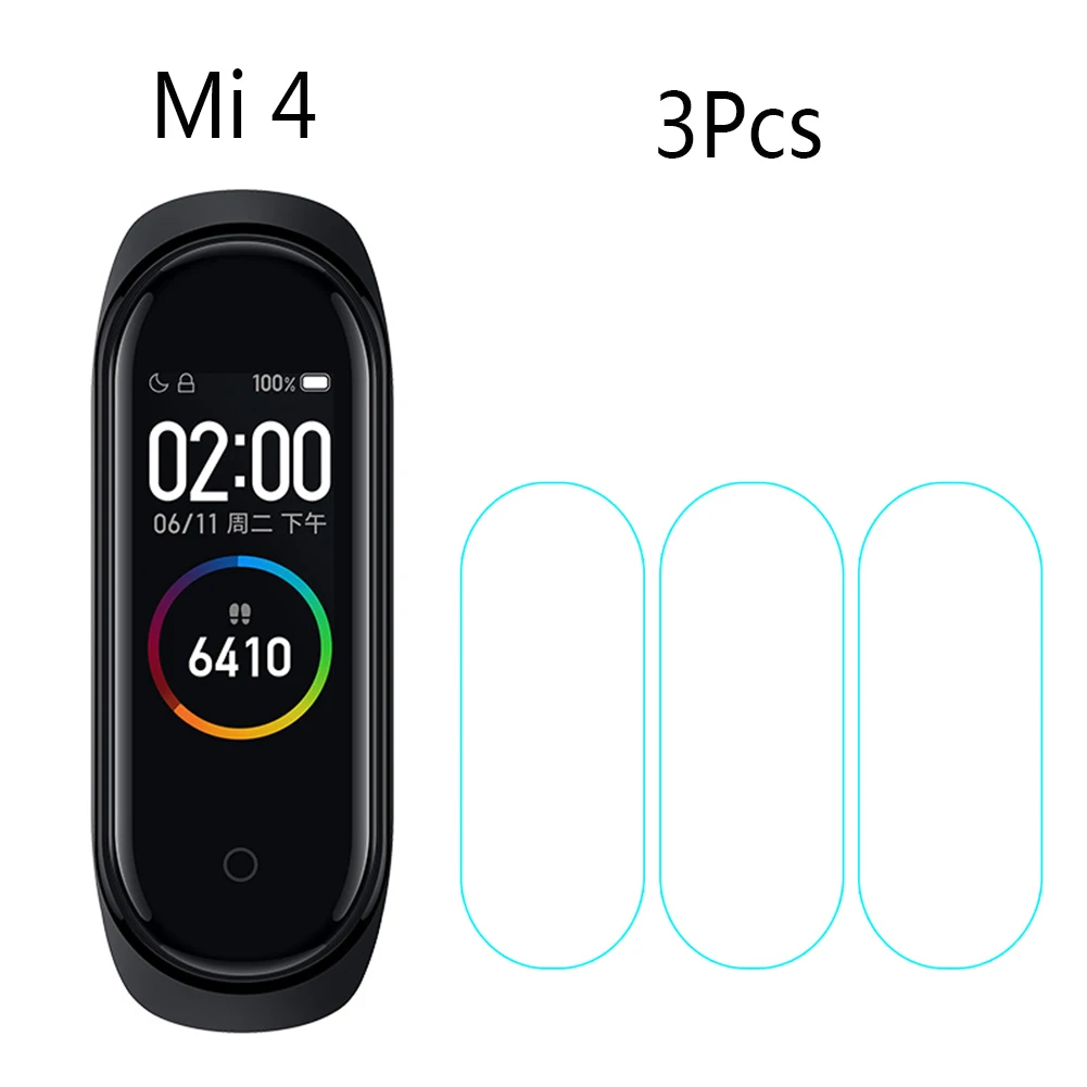 3 PCS 1/2/3/4/5 шт Экран-протектор пленки Смарт Браслет для Xiaomi 4-браслет Защитная Плёнки для mi Группа 4 умный ремень аксессуары - Цвет: 3 PCS