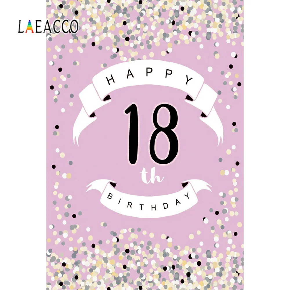 Постер Laeacco с надписью Happy Sweet Фотофон для портретной съемки вечеринки в честь 18 го