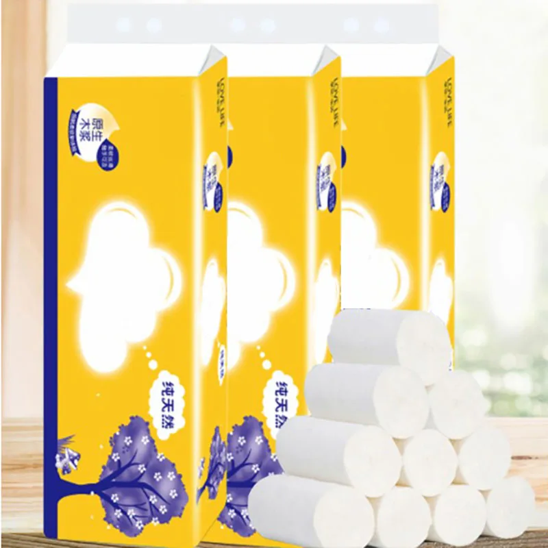 10 рулонов мягкая туалетная бумага салфетки 3-слойная Бытовая рулонная без