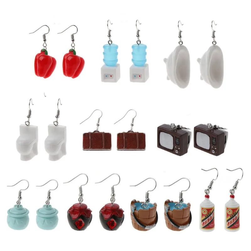 Забавные креативные полимерные мини серьги с кувшином в виде бутылки вина
