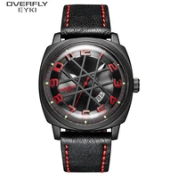 eyki casual quartz watch men fashion leather bracelet waterproof wristwatch black color clock male reloj hombre 2019 new e3106l