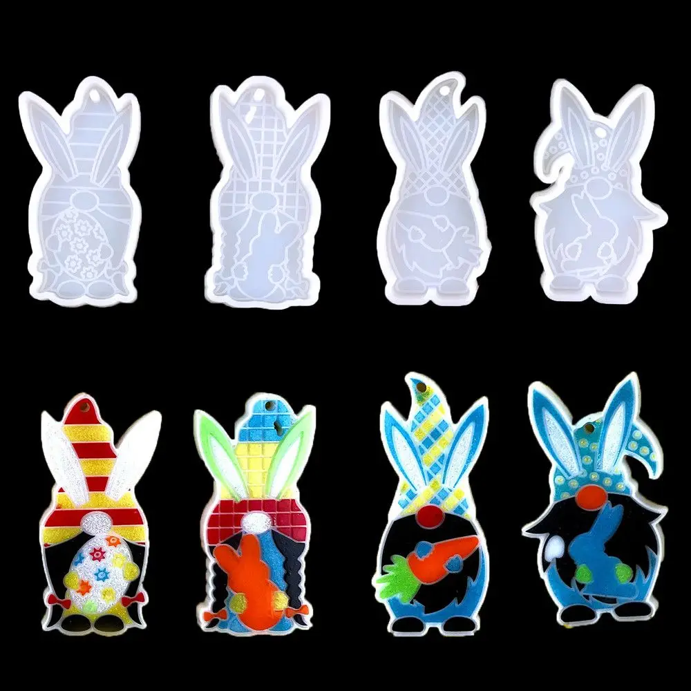 

Dwarf Hanging Tags Silicone Moulds Cake Tools Keychain Molds Bunny Mold Easter Rubbit Mold Jewelry Making Tool