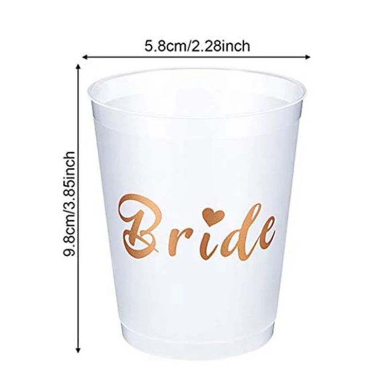 

Bachelorette Cups Team Bride White Cups with Rose Gold Foil for Wedding, Bridal Shower, Bride to be Gift and Engagement Party De