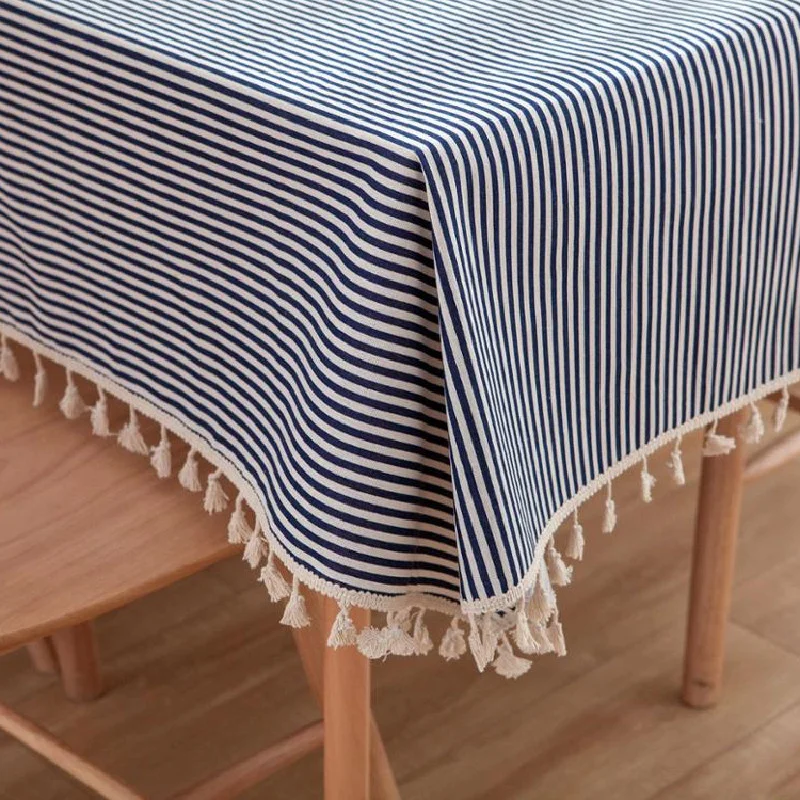 

Red Plaid Striped Line Tablecloth With Tassel Vintage Rectangle Dustproof Table Cover For Picnic BBQ Home Decor Mantel Mesa