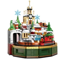 xingbao christmas house building blocks friends christmas castle music box diy toys for kids gifts 1294pcs