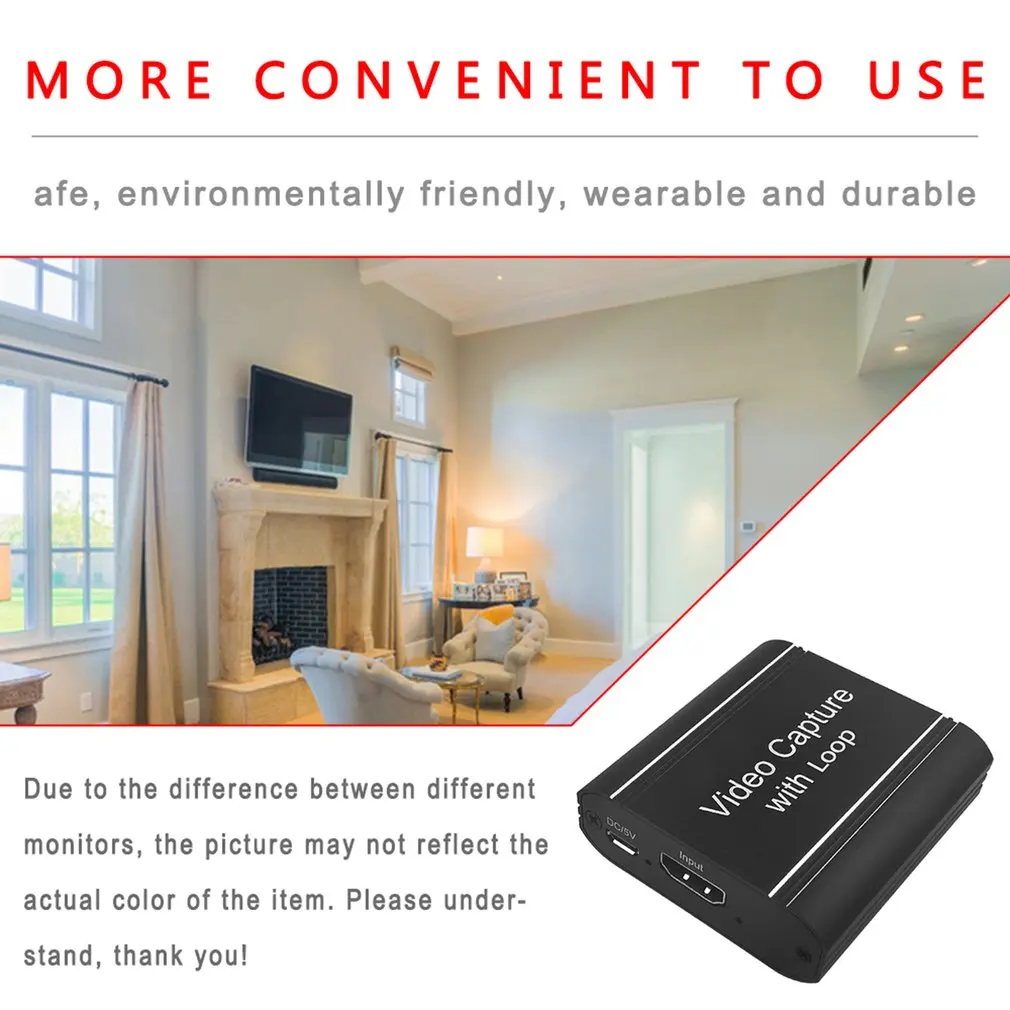 

4K 60Hz 1080P USB 2.0 HDMI-compatible Video Capture Card Audio Video Recording Dongle Game Live Streaming Can Lo-op Out