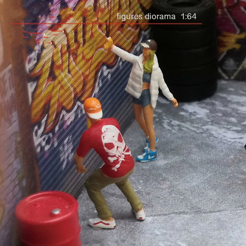 Масштаб 1:64 полимерная литой Миниатюрная модель граффити бейсбольная шляпа