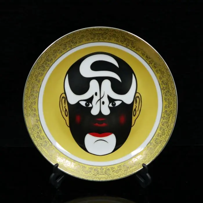 

Exquisite opera facial makeup porcelain plate retro style furniture decoration ceramic hanging plate